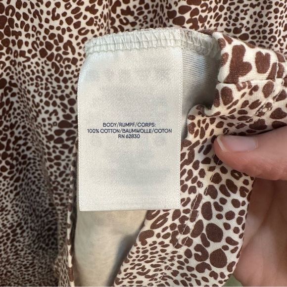 Lands’ End Women’s Large Cotton Animal Print Nightgown Short Sleeve - Picture 5 of 9
